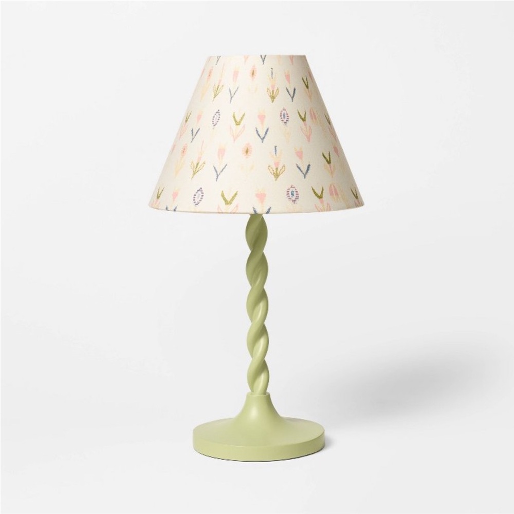 STUDIO MCGEE NWT Twisted Metal Stem Table Lamp with Printed Shade